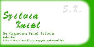 szilvia knipl business card